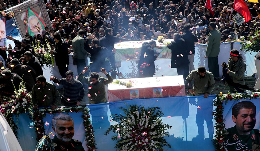 Dozens were on Tuesday killed in stampede at Soleimani's funeral. 