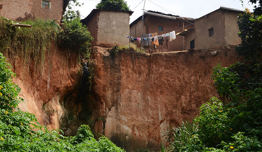 Some of the houses in high risk zones in Gasabo District. 