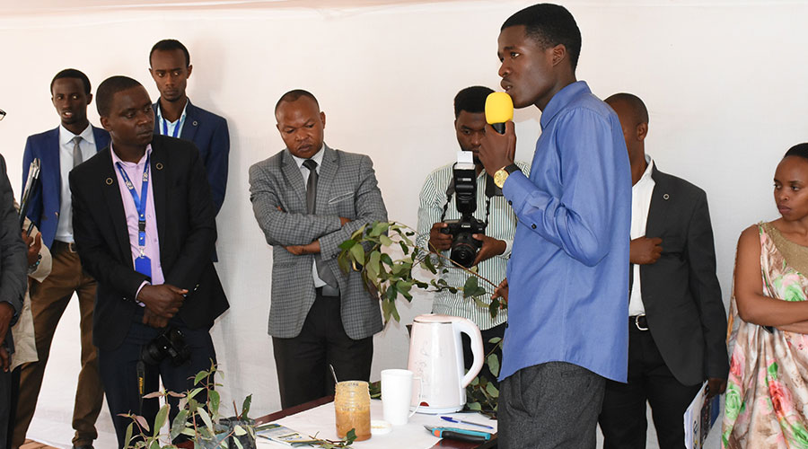 Uzabakiriho showcased his project at the celebrations of World Science Day in Rwamagana District in December 2019. 