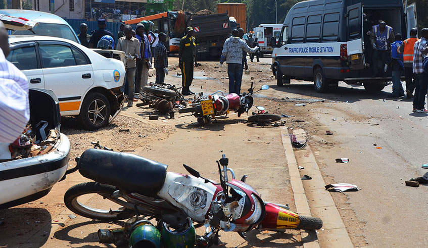 A scene of a fatal accident at Kicukiro in 2016. 