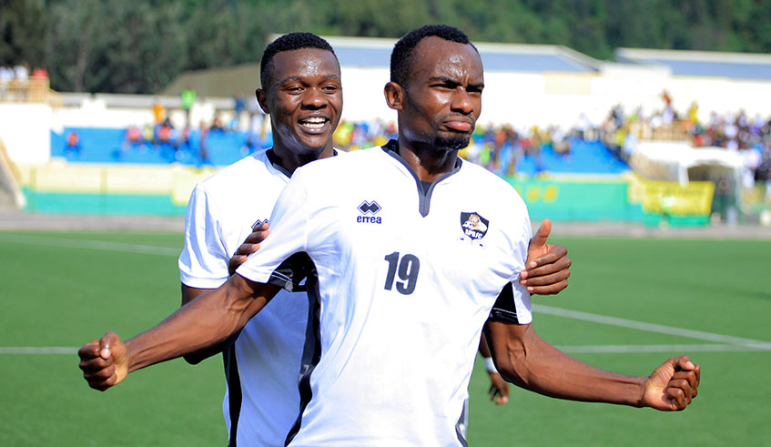 Dany Usengimana (#19) scored the two goals as APR beat Bugesera 2-1 at Kigali Stadium on Sunday. 