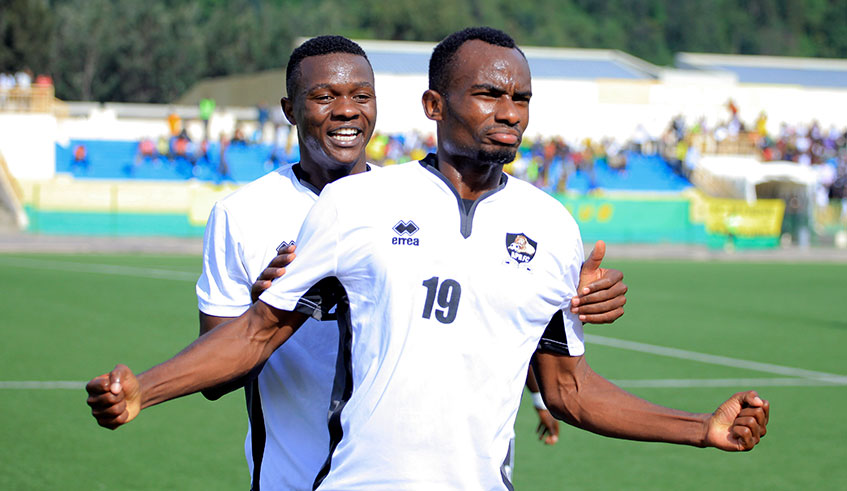 Dany Usengimana (#19) scored the two goals as APR beat Bugesera 2-1 at Kigali Stadium on Sunday. 