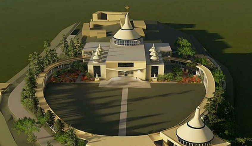 An artistic impression of the proposed Kibeho basilica in Nyaruguru District.