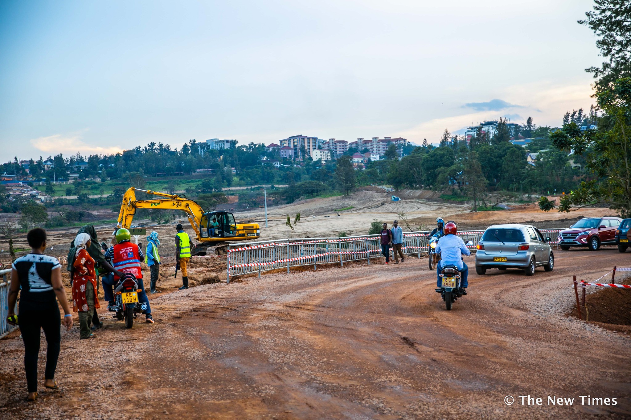 Workers during construction works on the Kigali golf course on January 14. 