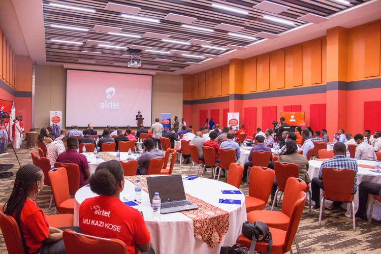 A cultural troupe entertains guests during the celebration of Airtelâ€™s eighth anniversary on the Rwanda market in Kigali on January 16. 