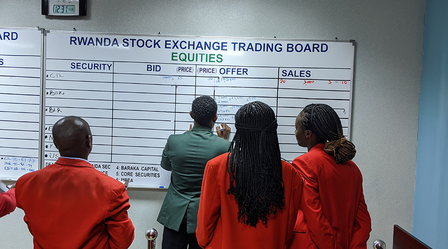 Trading at Rwanda Stock Exchange on December 31, 2019.u00a0Rwanda capital market set to be automated this year. 