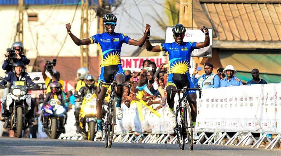 Former Tour du Rwanda champions Samuel Mugisha (L) and Joseph Areruya lead Team Rwanda at this year's La Tropicale Amissa Bongo. 