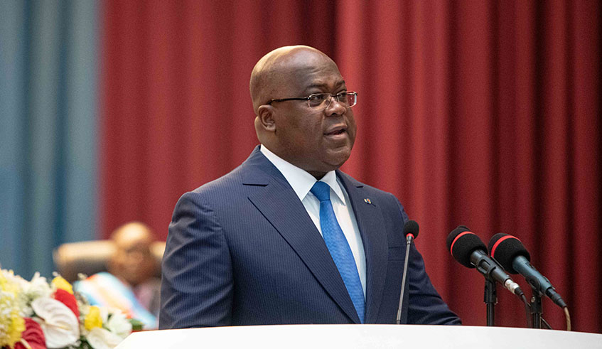 DR Congou2019s President Feu0301lix-Antoine Tshisekedi. 