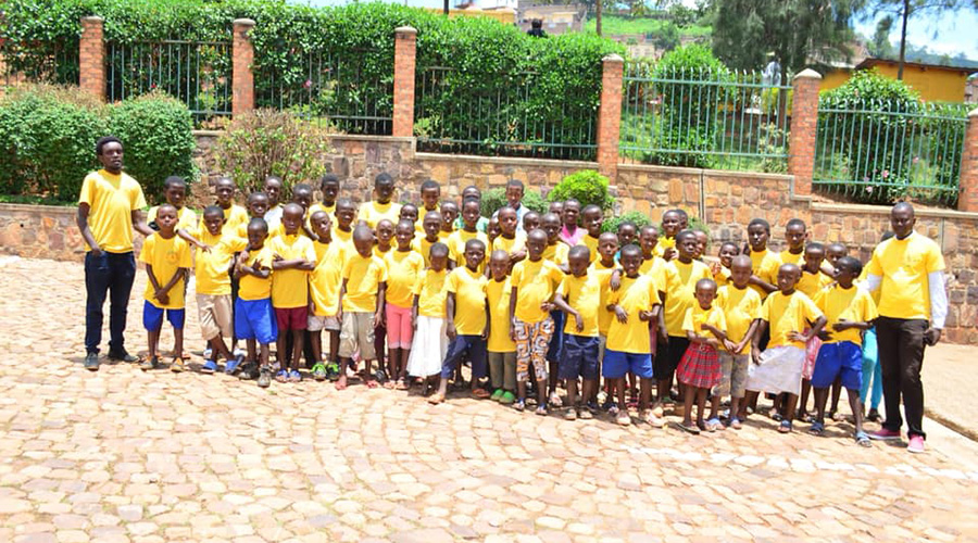 Some of the children in the foundation pose for a group photo. 