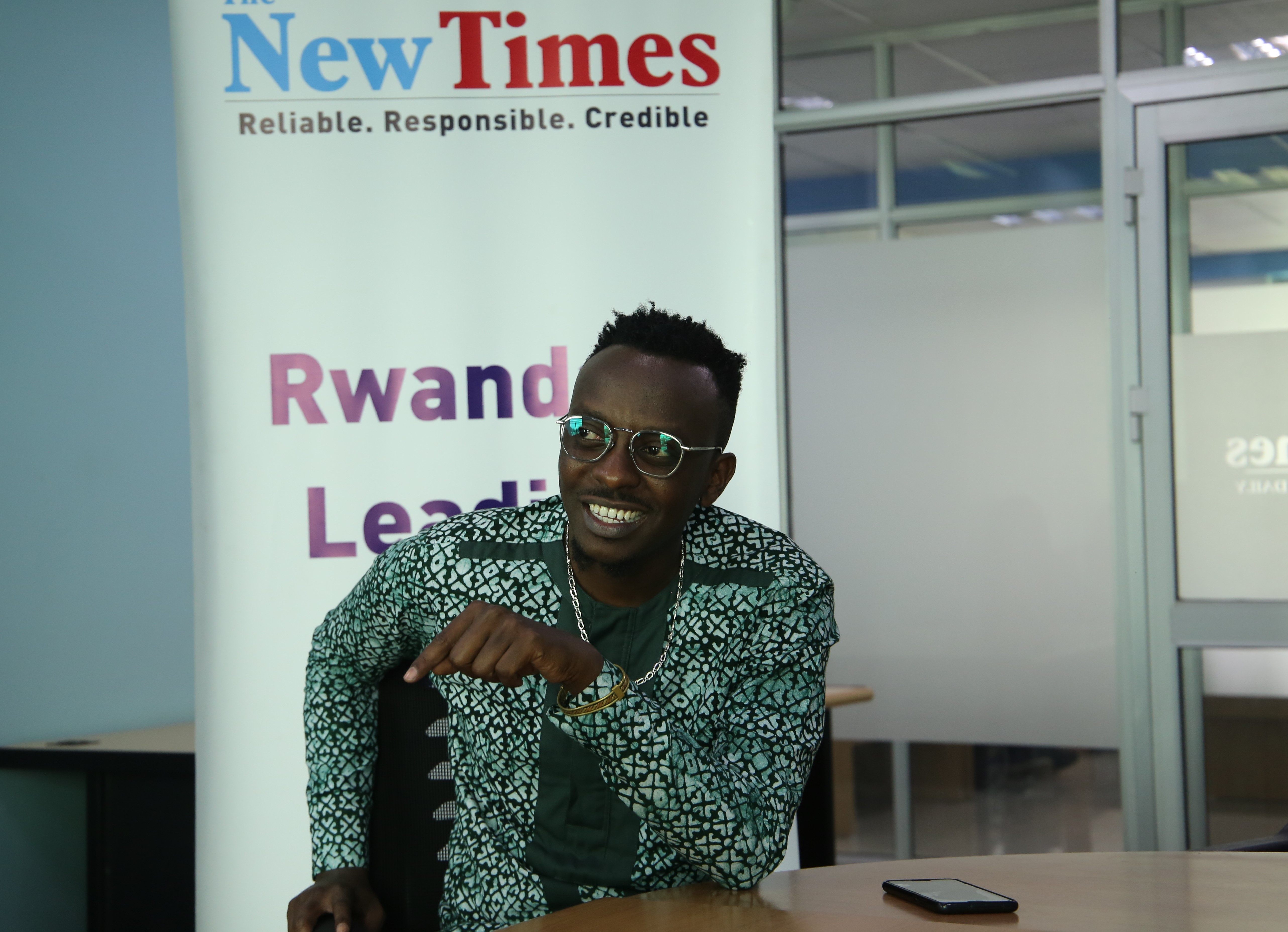 Jules Sentore reveals inspiration behind his song u2018Agafotou2019 in an interview with The New Times on Monday. /Craish Bahizi.