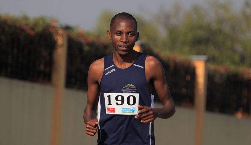 Rwandau2019s long distance runner Athlete Felicien Muhitira. 