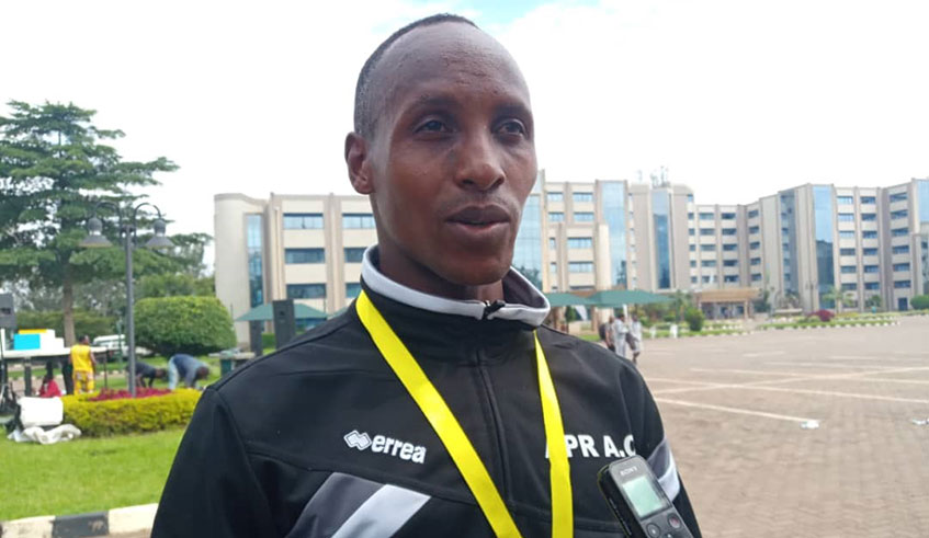 Yves Nimubona was the 2019 winner in menu2019s half-marathon of the Rwamagana Marathon Challenge. 