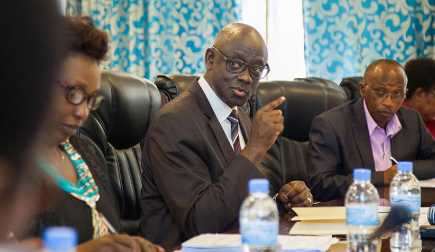 Justice Minister Johnston Busingye addresses a past parliamentary Social Affairs Standing Committee session. / Photo: File.