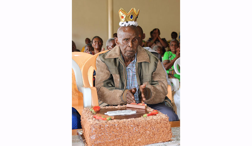 100-year-old Mahuku celebrating his first birthday recently. His entire extended family was wiped out during the 1994 genocide against the Tutsi. /Courtesy.