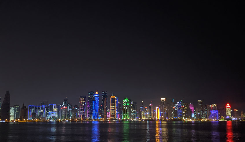 Doha during the night.