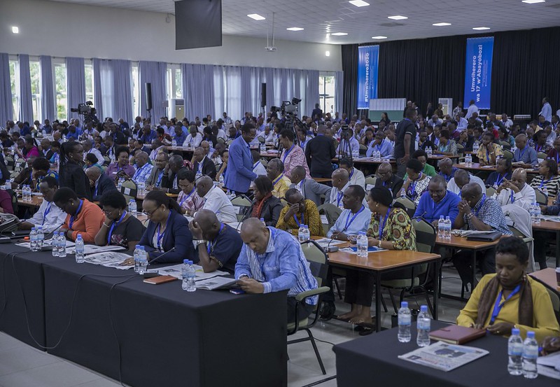 President Kagame addresses leaders at the 17th edition of the National Leadership Retreat at the Rwanda Defence Force Combat Training Centre in Gabiro, Gatsibo District where he tipped them on values and character. / Village Urugwiro
