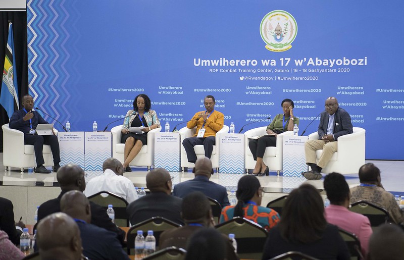 President Kagame addresses leaders at the 17th edition of the National Leadership Retreat at the Rwanda Defence Force Combat Training Centre in Gabiro, Gatsibo District where he tipped them on values and character. / Village Urugwiro
