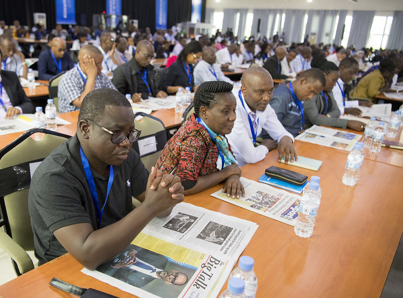 President Kagame addresses leaders at the 17th edition of the National Leadership Retreat at the Rwanda Defence Force Combat Training Centre in Gabiro, Gatsibo District where he tipped them on values and character. / Village Urugwiro