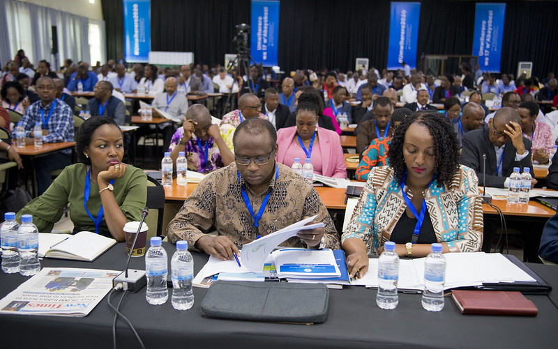 President Kagame addresses leaders at the 17th edition of the National Leadership Retreat at the Rwanda Defence Force Combat Training Centre in Gabiro, Gatsibo District where he tipped them on values and character. / Village Urugwiro