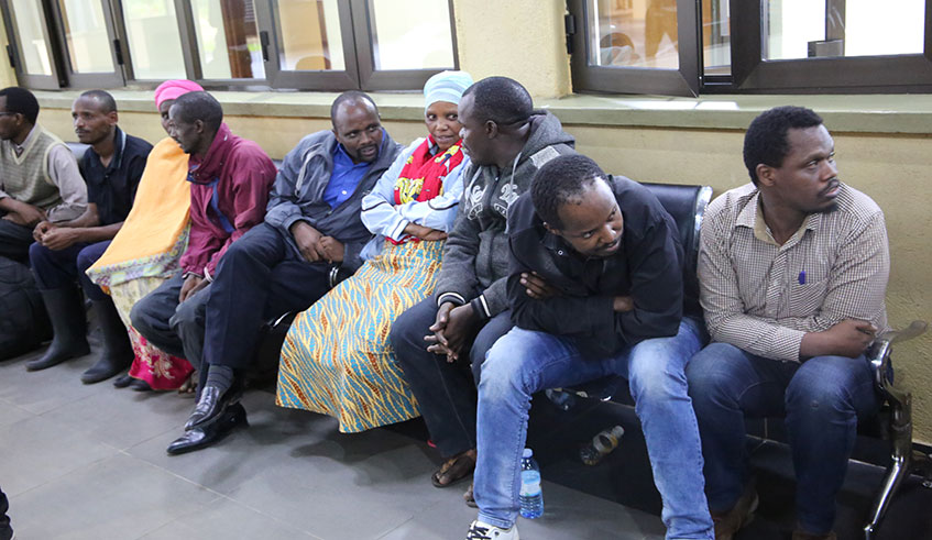 Some of the Rwandans released by Uganda at Kagitumba border border in the wee hours of Wednesday. (Photos: Craish Bahizi)