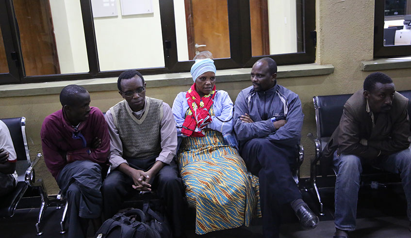 Some of the 15 Rwandans handed over to Rwanda at Kagitumba Border post on February 19. / Craish Bahizi.