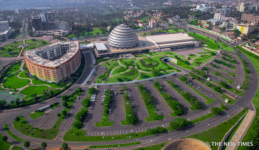 An aerial view of Radisson Blu Kigali and Kigali Convention Centre./  Emmanuel Kwizera