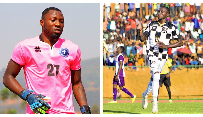 Police FC goalkeeper, Emmanuel Gahungu Habarurema (L), APR midfielder Christophe Bukuru (R) were left out by coach Vincent Mashami for the Cameroon friendly match. / File photo.
