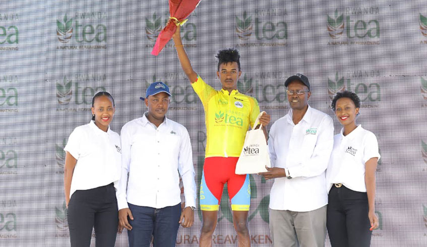 Moise Mugisha (second), seen here part of a breakaway group in Stage 4 on Wednesday, is making his third Tour du Rwanda appearance since the 2018 debut./  Photo: Courtesy.