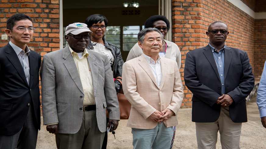 The Japanese envoy with Masahiro Imai ambassador of Japan to Rwanda visited Mutobo Demobilization and Reintegration Centre in Musanze District on February 18th, 2020. (Dan Nsengiyumva)