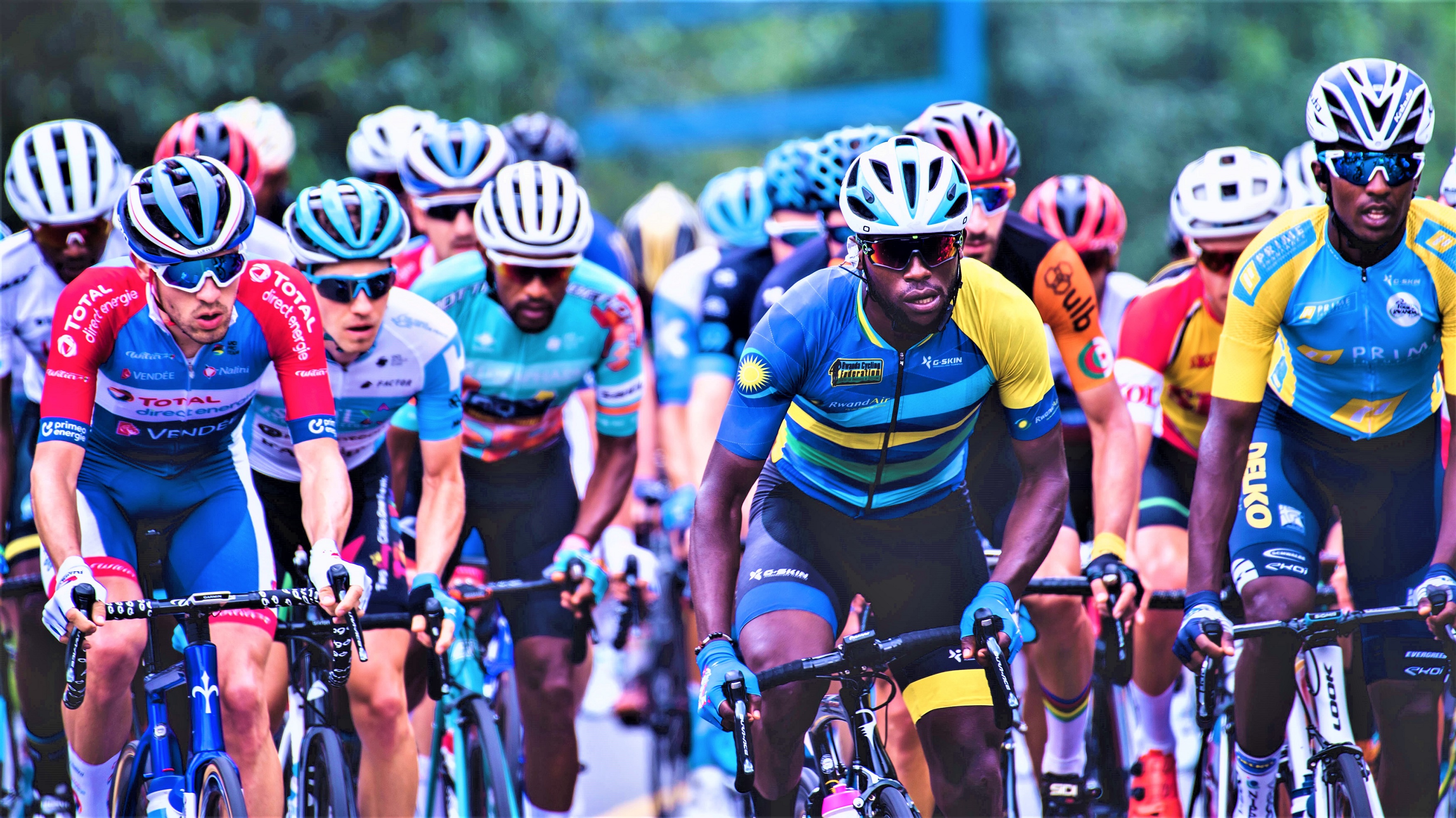 Team Rwanda riders, including Joseph Areruya (2nd-R, front row), have struggled to live up to the expectations despite comprising three former winners of the Tour du Rwanda. Photo: 