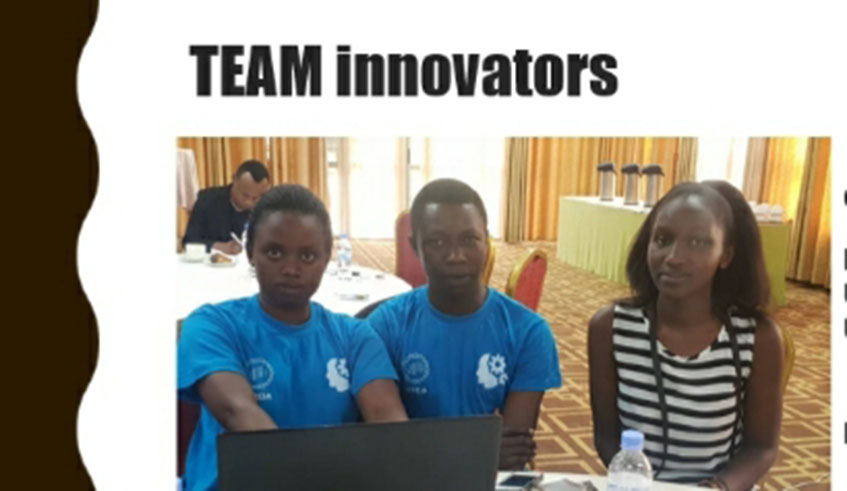 From left to right_ Genevieve Uwamariya,Valens Ngendahimana and their lecturer Aime Uwase