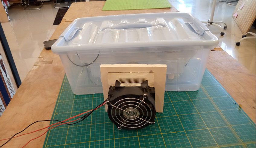 Part of the system used by the innovetors for cooling