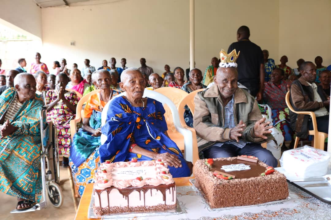 Mutumwinka (L) on her 102 birthday celebration at Impinganzima Hostel in Huye district/Ange Iliza