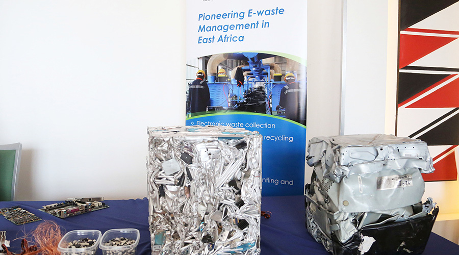 Samples of electronic waste material during a past workshop on sustainable e-waste management. 