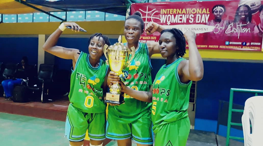 The Hoops Rwanda new signing, Feza Isomi Ibengo (C), was named as the Most Valuable Player of the tournament. 