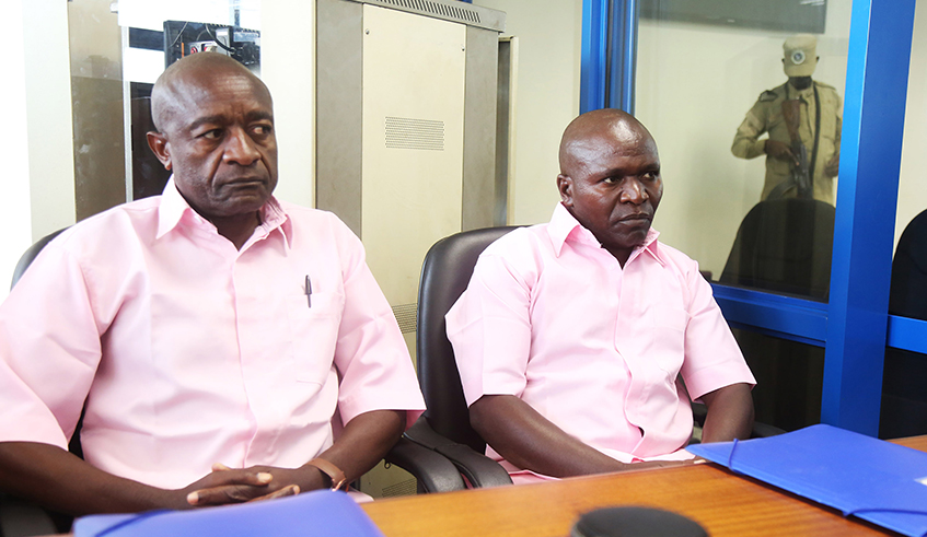 Nkaka (left) and Nsekanabo during a past court appearance in Nyanza District. / Photo: File.