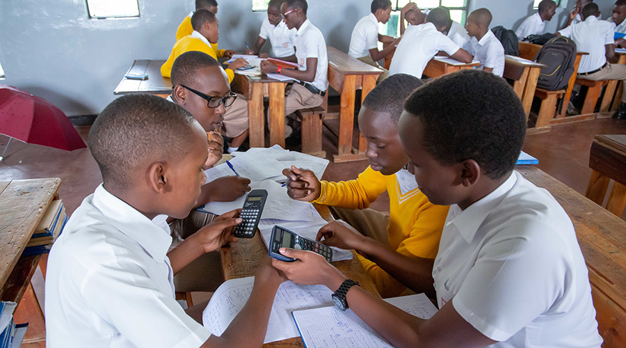 Students do their teamwork at College Saint-Andru00e9 in Nyamirambo. 