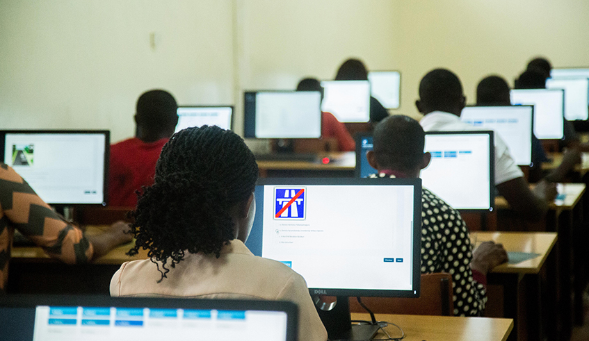 Rwanda nation Police launched the system of computer-based testing services for provisional driving licenses for improving transparency and effectiveness in service delivery at Kigali traffic Police Headquater on this Friday, March 13th, 2020. . / Dan Nsengiyumva  
