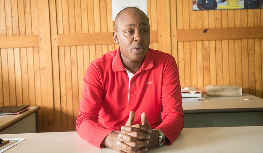 Abdallah Murenzi during an exclusive interview with Times Sport at the Rwanda cycling federation (Ferwacy) headquarters on Friday, March 6, at Amahoro Stadium, Remera. / Dan Nsengiyumva.