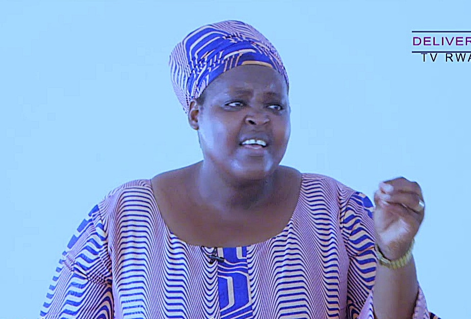 Bishop Aline Muhoza preaching at Holy spirit Church located at Kanombe