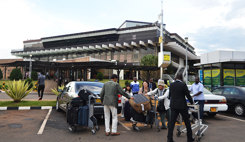 Visitors during their arrival at Kigali International Airport  / Sam Ngendahimana