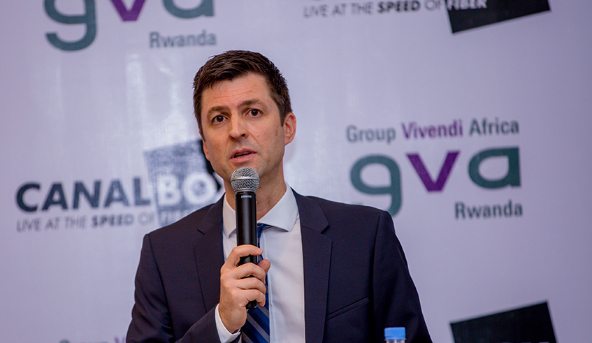 Marco de Assis, president of GVA Rwanda during the launch of Canal Box