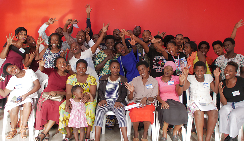 Some of the women undertaking business trainings at Inspire Dreams and Start-ups while posing for a group photo after a training session