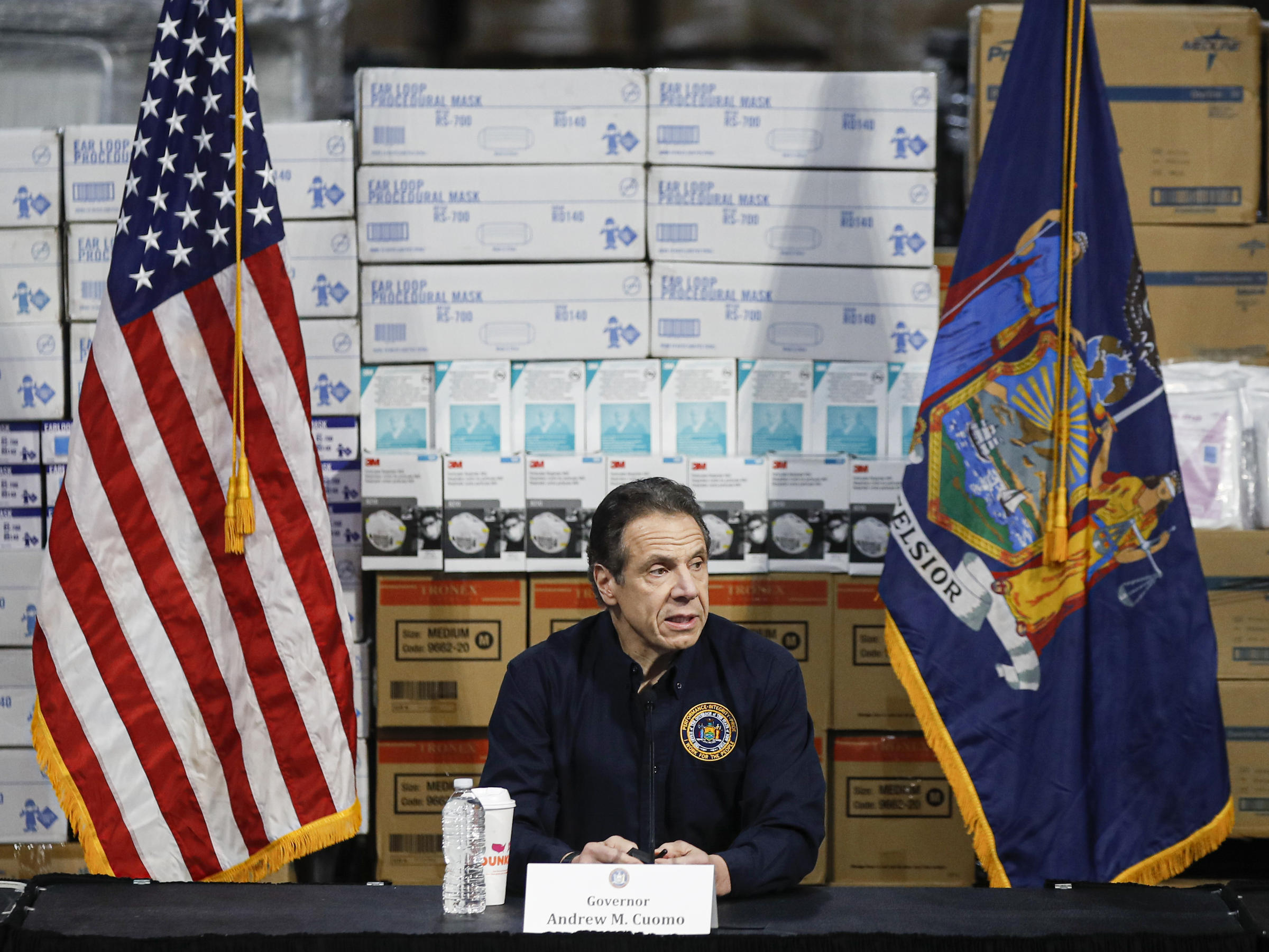 New York Governor Andrew Cuomo gives a status update on coronavirus in his state. New York has the highest number of people who have tested positive to the virus in the US. Net photo