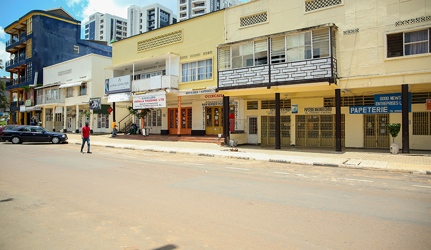 Most parts of Kigali City look deserted following the COVID-19 lockdown. Business activity has plunged as coronavirus is predicted to cause a deep economic recession globally. / Photo: Dan Nsengiyumva.