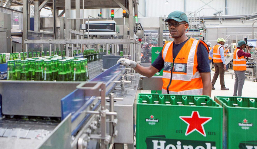 Local brewer Bralirwa profits dropped by 83.5 per cent in 2019 from Rwf7.2 billion in 2018 to Rwf1.2bn in 2019. / Net photo.