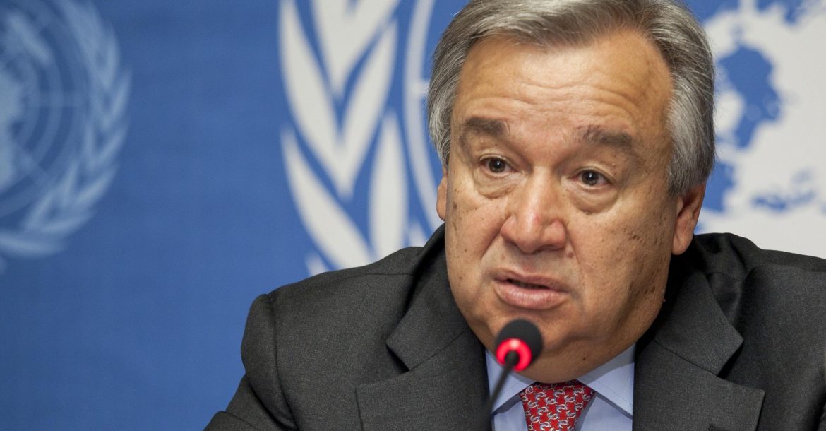UN chief, Antu00f3nio Guterres. 