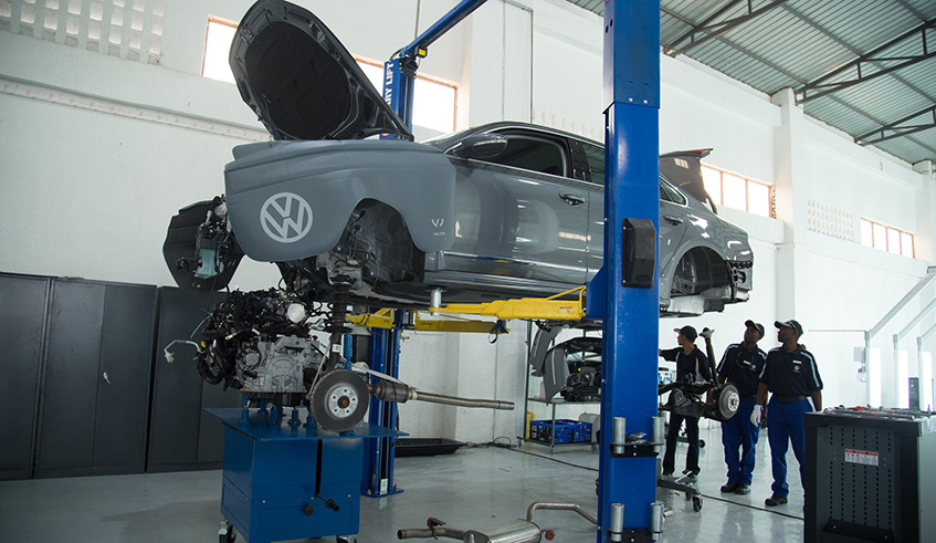 Inside Volkswagen Rwanda operations. Industry is one of the sectors set to suffer due to the coronavirus outbreak. IMF and the Government have downgraded Rwandau2019s economic growth prospects for 2020. / Photo: Sam Ngendahimana.