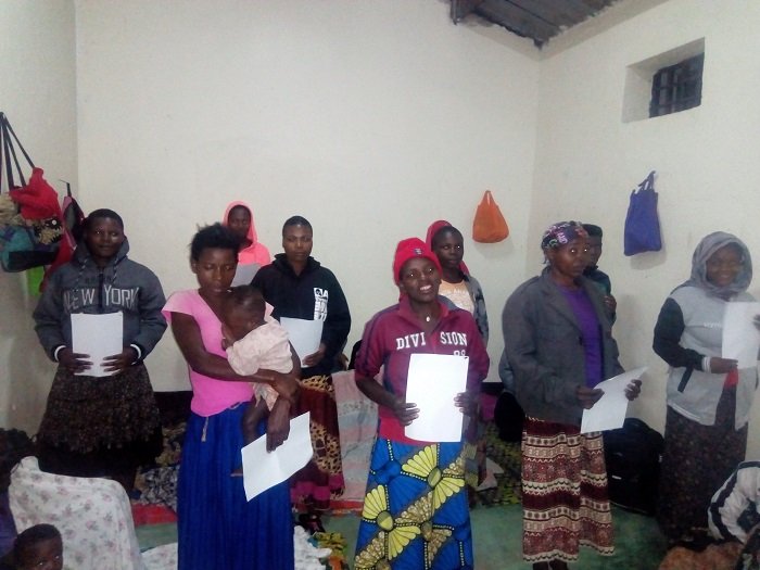Some of the women who were released from Muhoza Police station follow Government directive to decongest cells from across the country in attempt to control the spread of coronavirus. / Courtesy 