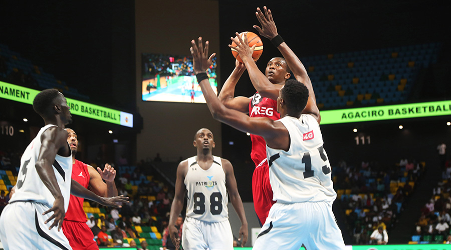 REG forward Elie Kaje with the ball during the league game against Patriots. Kaje said he does training for four hours every day during the lockdown. 